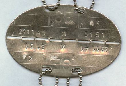 Frontside of a German ID tag from 1961