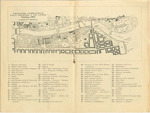 Esposizione Torino 1911 Cartina