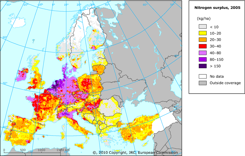 File:Estimated nitrogen surplus across Europe 2005.png