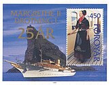 Faroe stamp 302 Queen Margrethe - the minature sheet.jpg