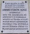 Ambró Ferenc Ignác, Dr. Csányi László körút 22.
