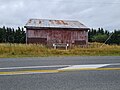 Fernside engine shed and station sign. December 2023