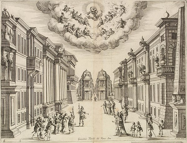 Set design for La finta pazza (Paris, 1645)