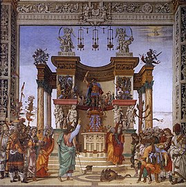 Filippino lippi, san filippo apostolo evoca il mostro dal tempio di marte di hierapolis, cappella di filippo strozzi, santa maria novela 1486-1502, firenze.jpg