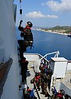 Moroccan sailors conduct boarding exercises.
