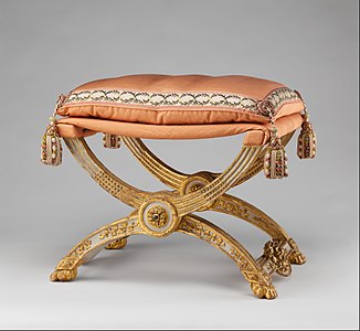 Folding stool by Jean-Baptiste-Claude Sené (1786), Metropolitan Museum