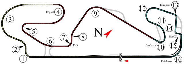 Layout of the Circuit de Barcelona-Catalunya