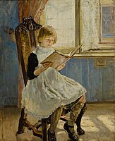 Girl Reading (1889), by Fritz von Uhde. Oil paint on canvas