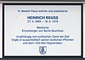 Heinrich Reuss, Berliner Straße 27, Berlin-Französisch Buchholz, Deutschland