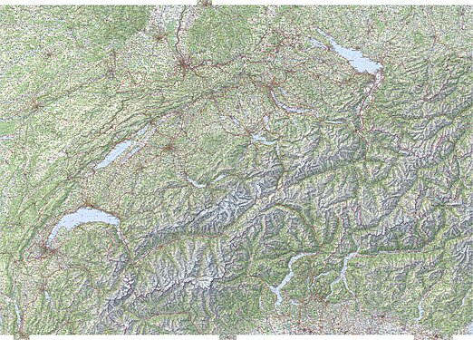 General Map of Switzerland by Swiss Federal Office of Topography