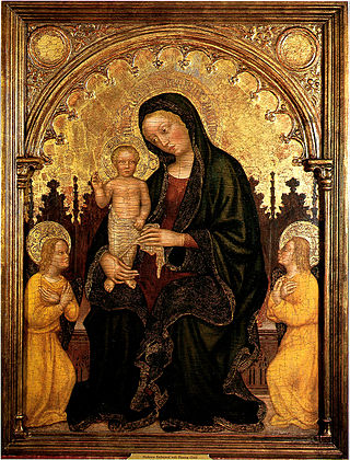 <i>Madonna and Child Enthroned with Two Angels</i> c. 1415 painting by Gentile da Fabriano