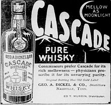 Cascade Pure Whisky ad from 1915 George-Dickel-cascade-ad-argus-1915.jpg