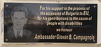 Giovan Battista Campagnola memorial plaque, Sofia.jpg