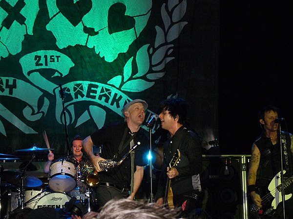 Green Day performing in a 21st Century Breakdown showcase concert at the Kesselhaus, Berlin, May 7, 2009