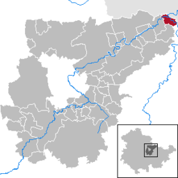Läget för kommunen Großheringen i Landkreis Weimarer Land