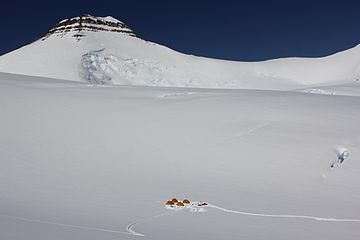 The summit of Gunnbjorn Fjeld is the highest point of Greenland and the Arctic.