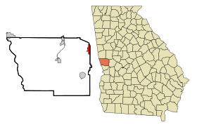 Harris County Georgia Incorporated and Unincorporated areas Shiloh Highlighted.svg