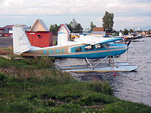 Helio Courier H-295 on floats, Lake Hood Seaplane Base, Anchorage, AK Helio H-295 N68858 Lake Hood AK.jpg