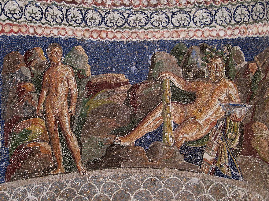 Hercules and Iolaus (1st century CE mosaic from the Anzio Nymphaeum, Rome)