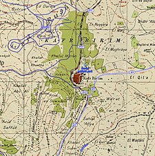 Historiska kartserier för området Kafr Bir'im (1940 -talet med modernt överlägg) .jpg