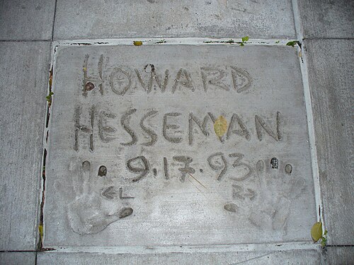 The handprints of Howard Hesseman in front of Hollywood Hills Amphitheater at Walt Disney World's Disney's Hollywood Studios theme park