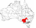 IBRA regions with Murray Darling Depression region in red