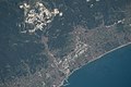 white Marble quarries of Carrara from above (a view from ISS)