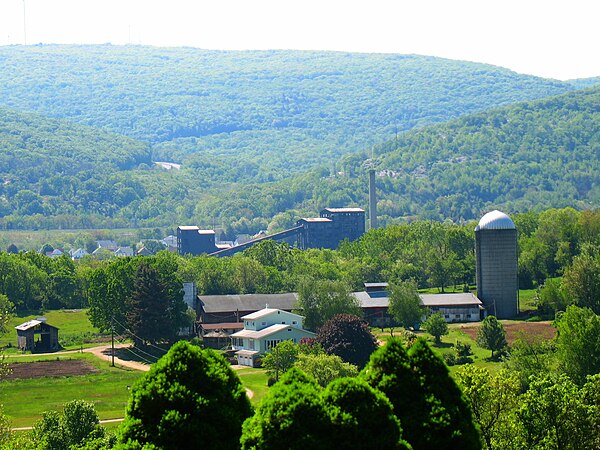 Huber Breaker in Ashley Borough, as viewed from a farm in Hanover Township