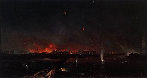 Ippolito Caffi - Bombardment of Marghera on the Night of May 24, 1849 - WGA03741.jpg