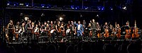 Bilder vom ZMF 2023:Das Philharmonische Orchester Freiburg:: Enrique Ugarte:: Dominique Horwitz