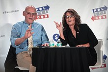 Carville and former Alaska Governor Sarah Palin at a 2016 Polticon forum James Carville & Sarah Palin (27947137656).jpg