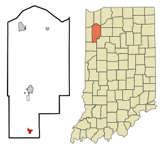 Jasper County Indiana Incorporated and Unincorporated areas Remington Highlighted.svg