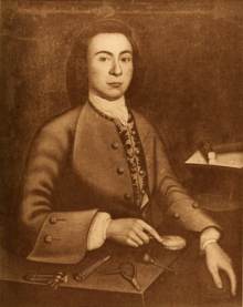 John Singleton Copley, Peter Pelham (?), c. 1753–1754, reproduction from Letters & Papers of J. S. Copley and Henry Pelham, 1914.png