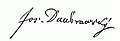 Josef Dobrovský aláírása