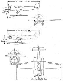 Junkers A 50 3-view drawing from NACA Aircraft Circular No.118