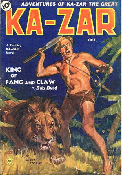 Cover of the October 1936 issue of Ka-Zar.