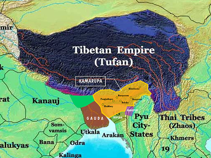 Тибет империя. Карта империи Тибет. Гаудадеша. Камарупа Страна.