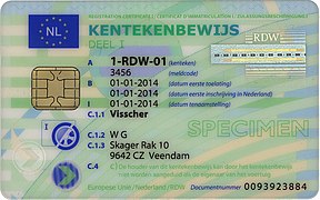 Certificat d'immatriculation néerlandais