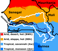 Klimabedingungen im Einzugsgebiet des Gambia