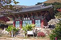 Geungnakjeon (Hall) is in the style of the last years of the Joseon period (1392-1910), The temple, however, dates from the Three Kingdoms period (57B.C.-A.D.668) when it was built as a branch of Songgwangsa Temple. It is said to have been burnt down during the 1597 Japanese Invasion and to have been reconstructed in 1604. Geungnakjeon has a hipped-and-gabled roof with eaves of the roof supported by clusters of brackets. This multi-bracketing is typical of late-Joseon architecture. Records show that the building was either repaired or rebuilt in 1846, the 12th year of the reign of Joseon's King Heonjong(1849-63). Tangible Cultural Properties 102 (Goheung-gun) Geumtapsa is at the base of Mount Cheondeungsan in Goheung county originally dates to the 7th century. One of the more prominent featuers is Natural Monument no. 239, the nutmeg forest that surrounds the temple.