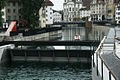 geschlossene Schleuse in der Reuss (Fluss) bei Luzern