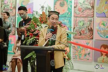 Kublai Millan giving the Opening Speech of the 2023 Mindanao Art Kublai MinArt2023.jpg