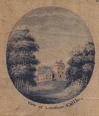 Lainshaw Castle in 1779. Lainshaw Castle 1779.jpg