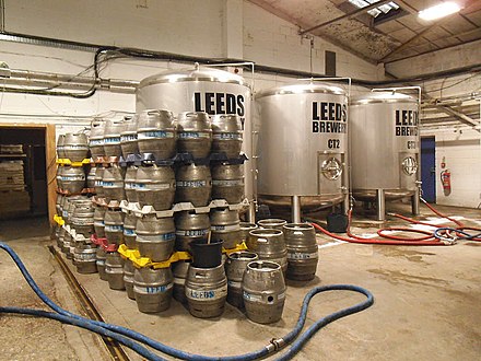 Conditioning tanks at the brewery Leeds Brewery- conditioning tanks (geograph 5621753).jpg