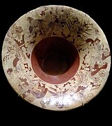 Moche pottery showing episodes from the mythological epic of Ai Apaec, in Larco Museum.- Code catalogue: ML018882, Lima Peru