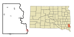 Lincoln County South Dakota Incorporated and Unincorporated areas Hudson Highlighted.svg