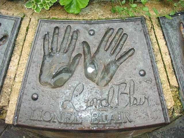 Blair's handprints in Bath, UK (2004)