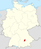 ドイツにおけるプファッフェンホーフェン・アン・デア・イルム郡の位置