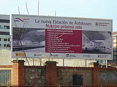 Cartel de la nueva Estación de autobuses de Logroño.