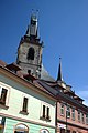 Čeština: Domy a věž kostela sv. Mikuláše v Lounech, CZ English: Buildings in Louny with a tower of St. Nicolas Church, CZ